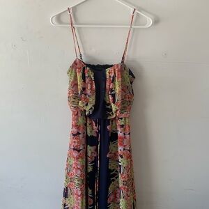 Floor length floral pattern dress